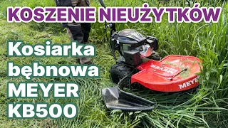 KOSZENIE WYSOKIEJ TRAWY I SAMOSIEJEK NA POCHYŁYM TERENIE | KOSIARKA BĘBNOWA MEYER KB500