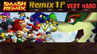 Smash Remix - Classic Mode Remix 1P Gameplay All Characters vs. Giga Bowser (VERY HARD)