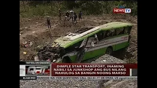 QRT: Dimple star transport, inaming nabili sa junkshop ang bus nilang nahulog sa bangin noong Marso