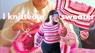 I knitted a sweater for the first time as a beginner… 🧶💗 *this is the best thing I’ve ever made*