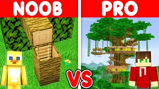 Minecraft NOOB vs PRO: Jungle Tree House Build Challenge