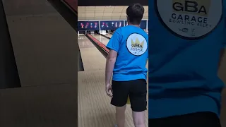 Cal shooting a spare with one finger - Garage Bowling Alley