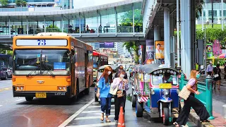 4K 🇹🇭 Walking Downtown Bangkok | Ratchaprarop Station (Airport Rail Link) to Big C Ratchadamri