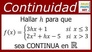 CONTINUIDAD DE UNA FUNCIÓN - Ejercicio 1