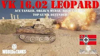 VK 16.02 Leopard - Ace Tanker, Orlik's Medal, High Caliber, Top Gun and Defender