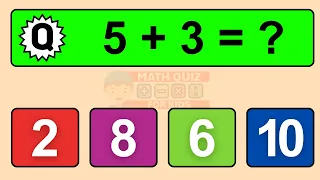 20 Math Quiz for Kids | One Digit Addition Quiz