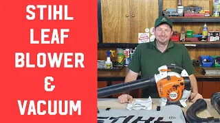 Changing a Stihl Leaf Blower to a Vacuum SH 86C collector tutorial demonstration review