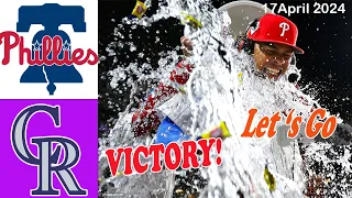 Phillies  Vs. Rockies  (4 - 17 - 2024) Full game | MLB Season 2024