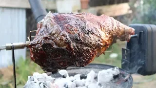 How to Cook a  Leg of Lamb on the Ozpig Cooker with Rotisserie