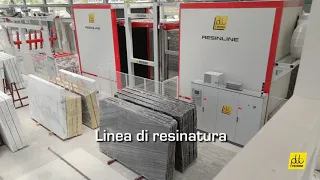 Linea di resinatura per lastre di marmo con applicazione automatica dalle resina