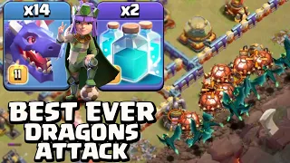 The Most Dominating QC Dragon Loon + Clone Spell Strategy! Best Ever Air War Attack 2024 - Coc