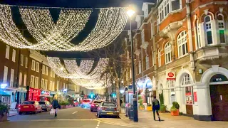 London Belgravia Christmas Night Walk ✨ Central London Best Christmas Lights 2022 ✨ 4K HDR 60FPS
