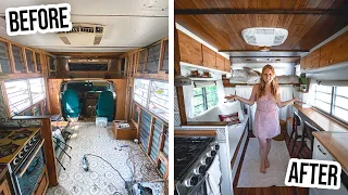 We Converted a 1976 Vintage Camper Van into a TINY HOME! - DIY RV Renovation TOUR