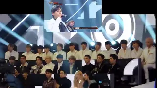 [Fancam] Idol EXO, SEVENTEEN reaction to Winner' Really Really @ MBC gayo Daejejeon