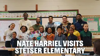 Nate Harriel visits Stetser Elementary School