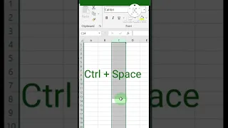 Shortcut keys (to select column & row)
