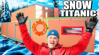 Worlds BIGGEST SNOW TITANIC BOX FORT! 🥶 (ARCTIC ADVENTURE)