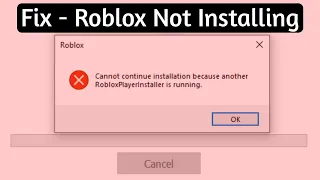 Fix " Cannot continue installation because another roblox player installer is running " in windows