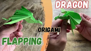 FLAPPING DRAGON ORIGAMI WORLD EASY TUTORIAL | HOW TO MAKE FLAPPING DRAGON ORIGAMI | FLYING DRAGON