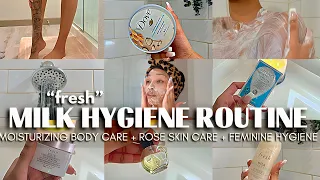Moisturizing Morning Hygiene Routine | Fresh Rose Hydrating Skincare + Milk Body Care for dry skin