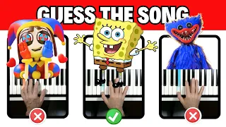 Guess the Song 🎹 Piano Tutorial 🎪Digital Circus🧽SpongeBob😃Tenge🐲Toothless😃Poppy😃Slickback