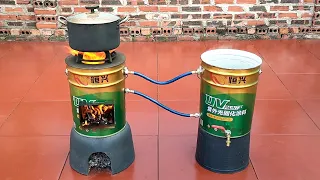 Innovative 2-in-1 wood stove, combined with hot water _ Amazing