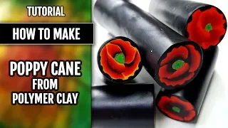 Free TUTORIAL!  How to make POPPY Cane from polymer clay!