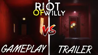 Riot of Willy - Gameplay vs Trailer Scenes Comparison