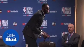 The moment LeBron James coolly walks out of press conference