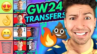 FPL GW24 BEST TRANSFERS! | Transfer Tier List for Gameweek 24 | Fantasy Premier League 2023/24