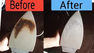 how to clean burnt iron plate  when burnt with cloth | how to clean iron with toothpaste