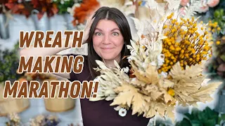 How to make 🍂THREE🍂 gorgeous fall wreaths! Live wreath making marathon!