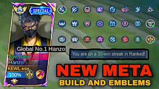 HANZO META BUILD AND EMBLEMS 2024 ( moonton might nerf this 🤫) - MLBB