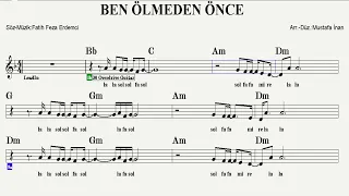 BEN ÖLMEDEN ÖNCE--Dm--:Guitar,Keyboard,Flute,Violin,Melodica,Ukulele,Recorder.