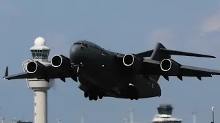 Indian Air Force Boeing C-17 Globemaster Landing & Take Off Amsterdam Schiphol