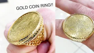 Making a 100 Corona Coin Gold Ring! Making a Coin Ring | Gold Jewelry Making | How it’s Made| 4K Vid