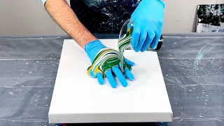 Ring Pour Over the Hand~Nate's Art Lab~Finger Painting~Acrylic Pouring~Fluid Art~253