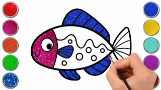 How To Draw  Glitter Fish Easy || Glitter Fish Drawing