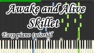 Awake and Alive - Skillet - Very easy and simple piano tutorial synthesia planetcover