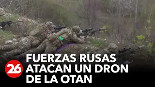 GUERRA RUSIA-UCRANIA | Las fuerzas rusas atacan con un dron kamikaze a un blindado de la OTAN