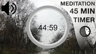 45 Minute Timer - Rain Sound | Meditation Timer Study With Me
