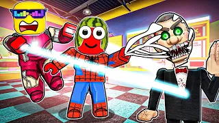 IRON MAN & SPIDERMAN vs MR. FUNNY In Roblox