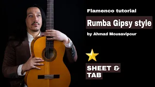 Gipsy Kings tutorial - Rumba Gipsy Style by Ahmad Mousavipour with sheet + tab & chord #guitartabs