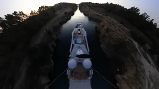 Motor yacht Gene Machine in the Corinth Canal