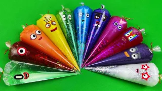 Numberblocks – Making Slime with Piping Bags! Most Satisfying Slime #ASMR #PipingBags