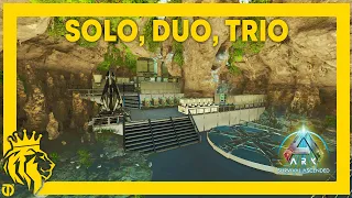 SOLO, DUO, TRIO Caves W/ FULL Base Designs on The Island! | ARK: Survival Ascended