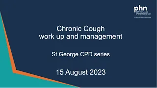 Chronic cough update - 15 August 2023