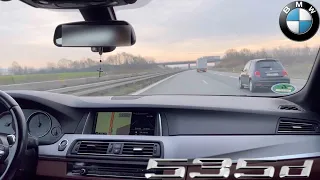 BMW 535d xDrive Touring 313HP POV Autobahn Drive - End of A92 - F10 F11