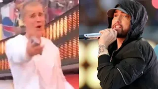 Justin Bieber - Reaction to Eminem "Lose Yourself" Performance at  Super Bowl Halftime show 2022