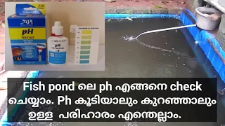 fish pond ലെ വെള്ളത്തിന്റെ ph എങ്ങനെ check ചെയ്യാം. അതിനുള്ള പരിഹാരവും